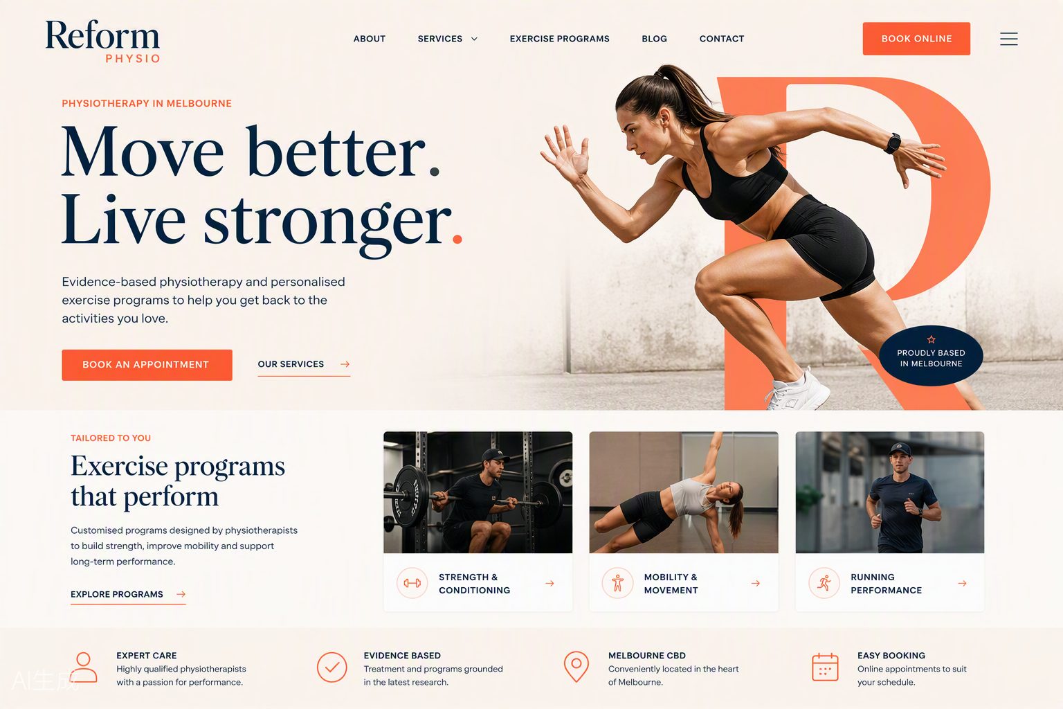 Reform Physio website with exercise programs